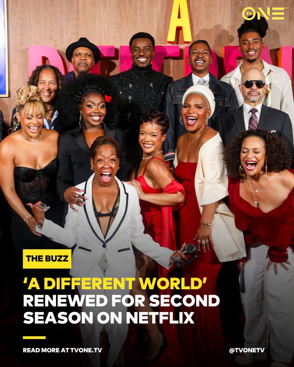 tvonetv's tweet photo. Netflix's 'A Different World' sequel has been renewed for a second season!  Have you seen it yet? 👀 

Catch up on the original this weekend during our A Different World marathon on Sunday at 12p/11c. https://t.co/0kPf84J1gW