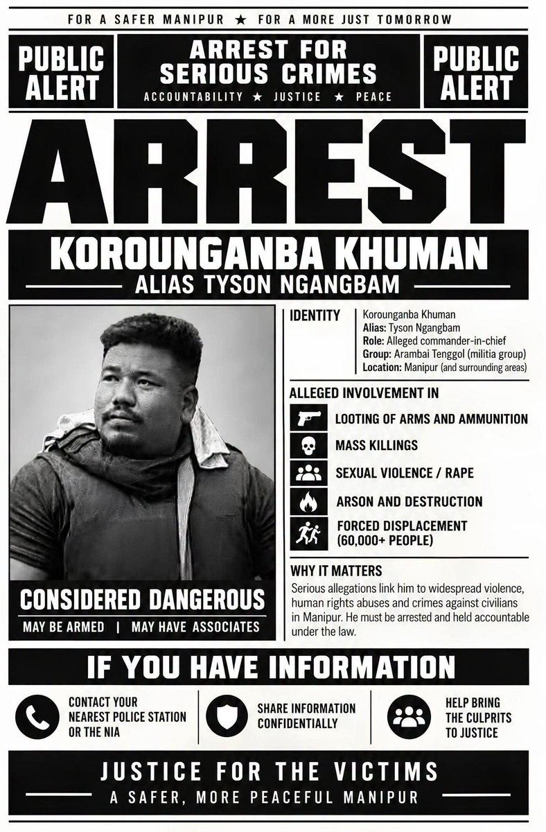 ElizabethMv76's tweet photo. Arambai Tenggol is an armed Meitei group linked to the anti-Kuki violence in Manipur. More than 200 Kuki lives have been lost at their hands during the ethnic conflict. So far no attempt of arresting the group's leader has been made by @manipur_police  https://t.co/PbjvC2h62B