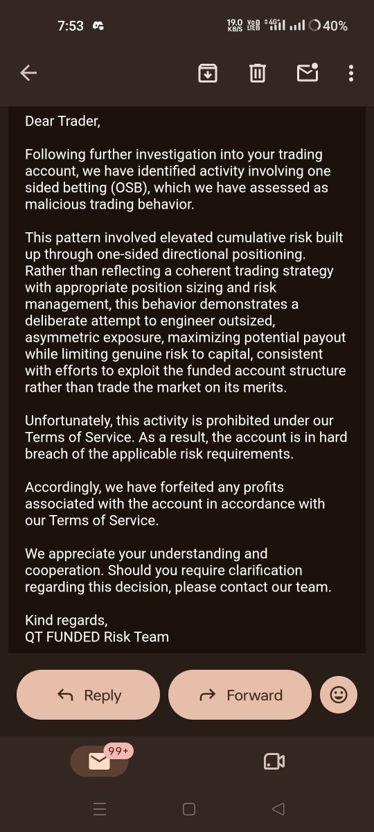 frodo_AlgoForex's tweet photo. Guys @qtfunded This Propfirm Scammed Me. I Lost my Savings it's a 100K account. I Tried To Contact Them They Blocked all their Services. Can any Propfirm give me chance thanks 🙏 I need to overcome from this  @fundingpips @Khldfx @DumbMoneyHunter @BrightFunded @FTmarketslive https://t.co/WkxQBf9l2F