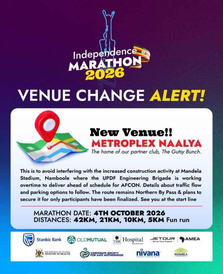 RonacoVeli911's tweet photo. Collegues,changes can be made but we shall still remain the same.#Independence marathon new venue will be at Metroplex Naalya,the home of our partners club,Gutsy bunch.Mandela National stadium,still under construction &amp; engineers are working day &amp; night.ON! ON!.God's Plan.🙏.🇺🇬 https://t.co/MJTIxkOPoA