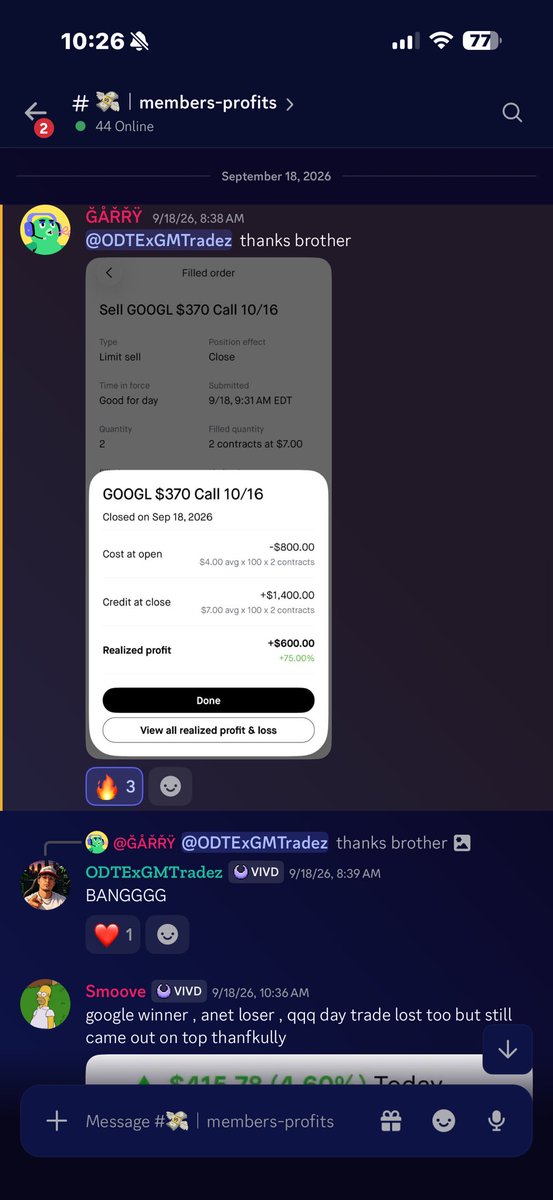 0DTExGMTradez's tweet photo. Absolutely love seeing these types of messages 

Love seeing everyone win!! I mean everyone 🙏🏼

In Vivid we trust 📈 https://t.co/TVNy32Tac4