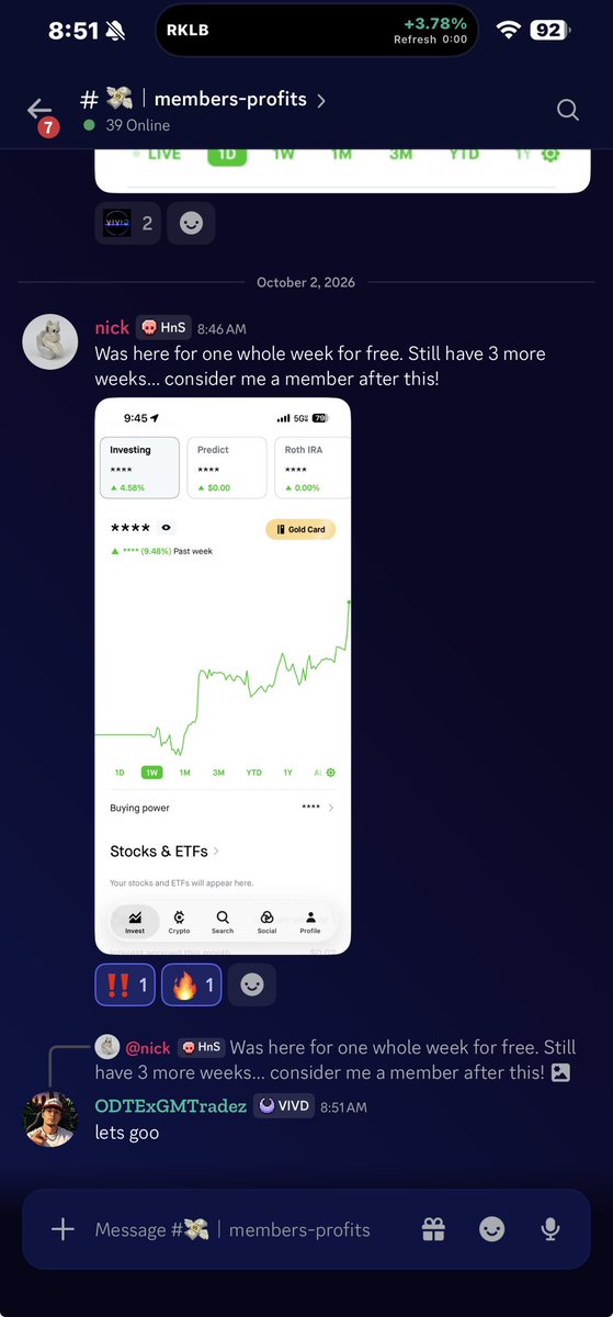 0DTExGMTradez's tweet photo. Absolutely love seeing these types of messages 

Love seeing everyone win!! I mean everyone 🙏🏼

In Vivid we trust 📈 https://t.co/TVNy32Tac4
