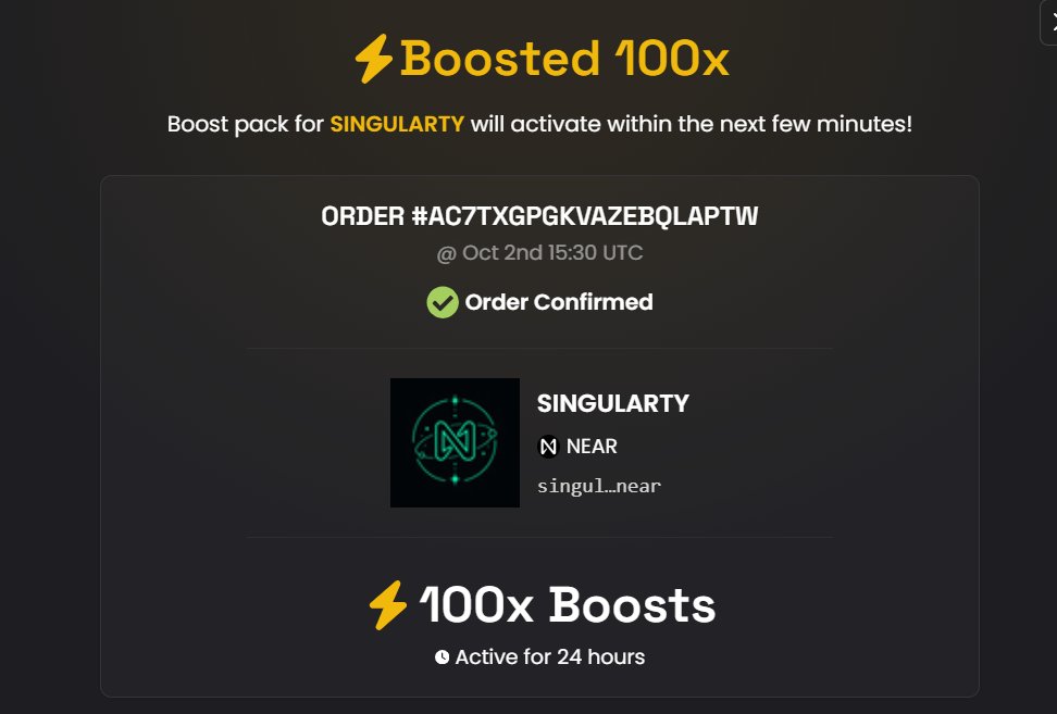 SingulartyNEAR's tweet photo. Conviction. 4th day of boosts in a row. https://t.co/P2wfkGTKiQ