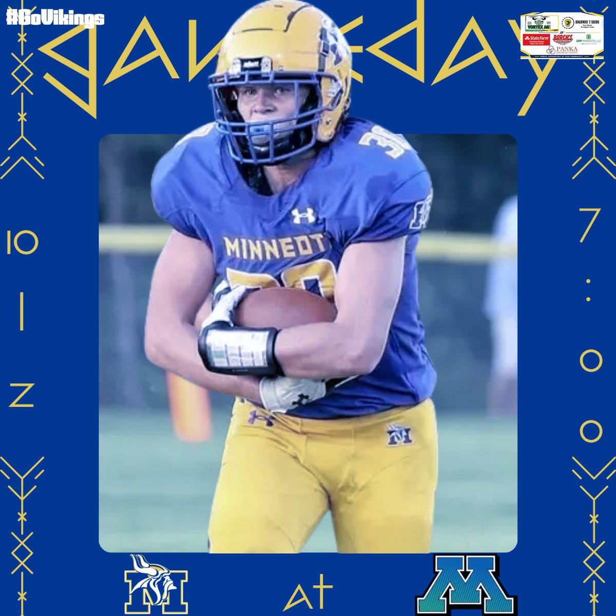 Minneota: Game Day! The Vikings travel to Clara City to take on the MACCRAY Wolverines. 7:00p Kick off.