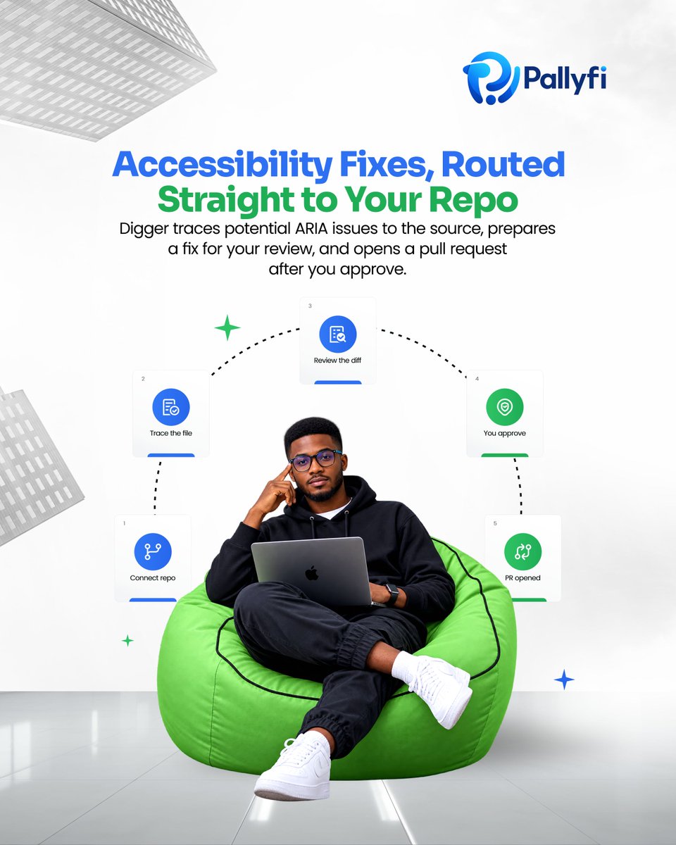 pallyfiHQ's tweet photo. Accessibility work shouldn't stop at identifying a problem.

Give your development team a workflow that makes it easier to move from an accessibility finding to a reviewed, actionable change, while keeping humans in control.

#Pallyfi https://t.co/a5AJFP3hbq
