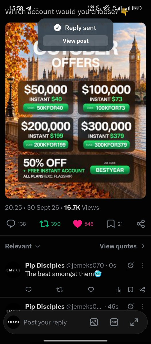 jemeks070's tweet photo. @sage_089 @EquityEdgeUK @EquitySpace1 All done
Never won before, this acc will go a long way for me as a student 🥹.
@deartrader__ https://t.co/1rWERAmP6C