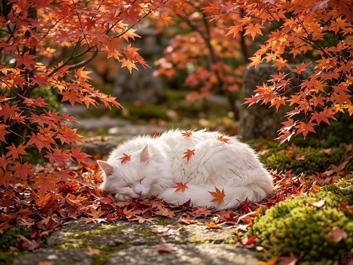 madakaru's tweet photo. 秋の深まり🍁
#白猫　#白い猫　 #猫の居る生活　#猫好きさんと繋がりたい　#猫のいる暮らし　#猫好き　#猫　#ネコ　#ねこ　#猫の居る幸せ　#メインクーン  #貓  #cat　#ｍainecooncat 　#whitecatk https://t.co/4DB6VCKGeK
