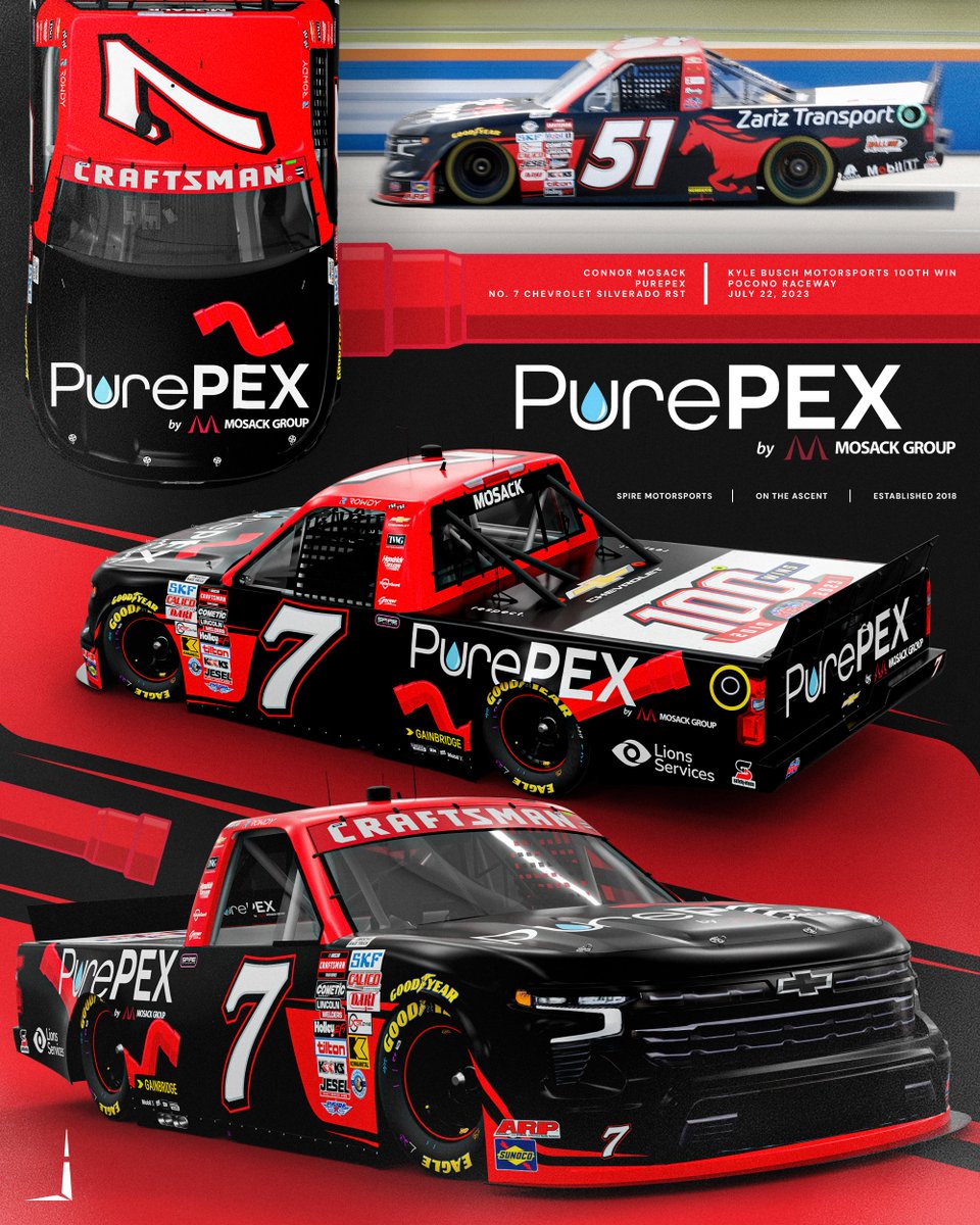 SpireMotorsport's tweet photo. Remembering win No. 100 for KBM.
 
@connormosack will pilot this special PurePex livery in next week's race in Charlotte. https://t.co/yYCySZC3Kp