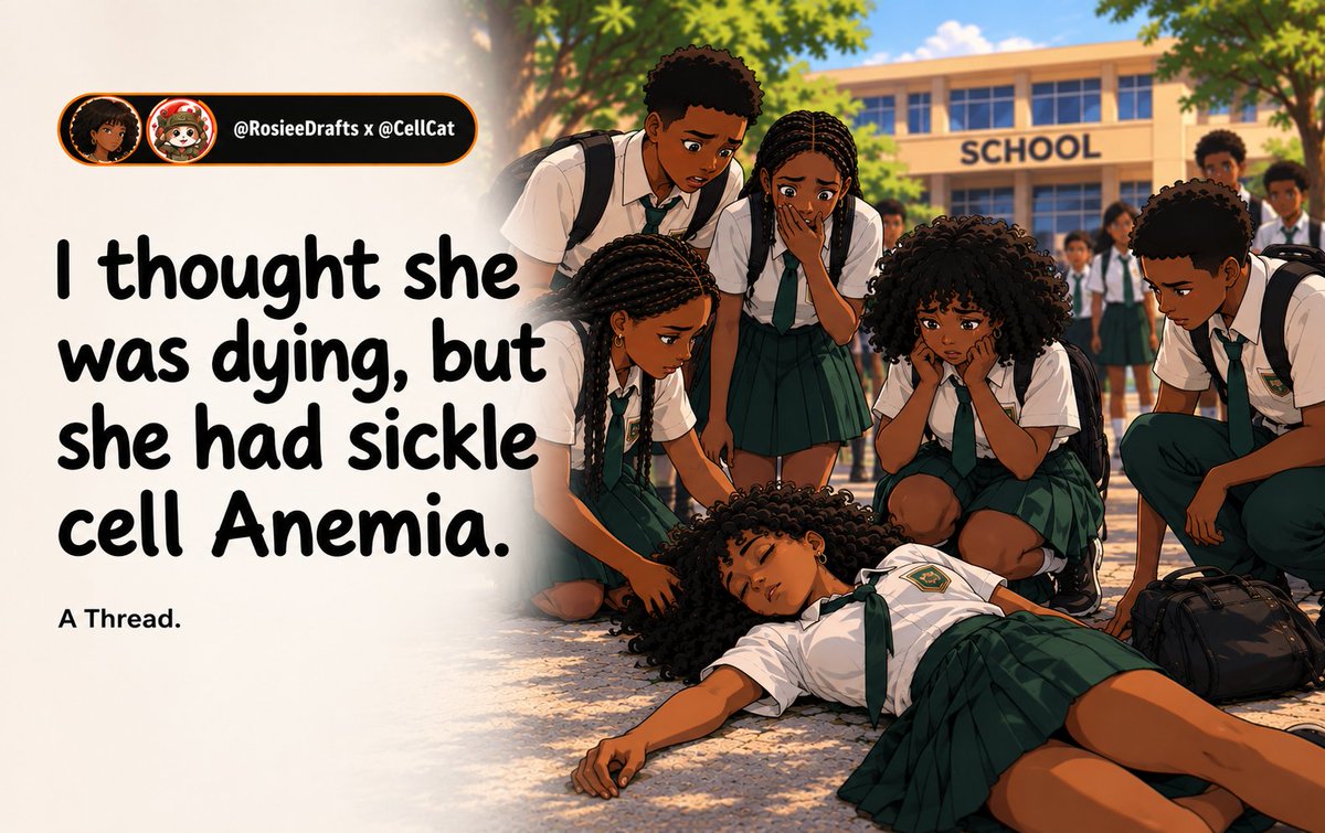 RosieeDrafts's tweet photo. I watched her struggle for breath.

For a few terrifying seconds, I thought I was watching her take her last breath.

She was in my secondary school class.

And that day, something happened that none of us understood.

She had been unusually quiet on our way to class that morning.

Then the pain came.

She looked like her entire body had suddenly become a prison, she could barely move.

Her body stiffened.

And then... ▼