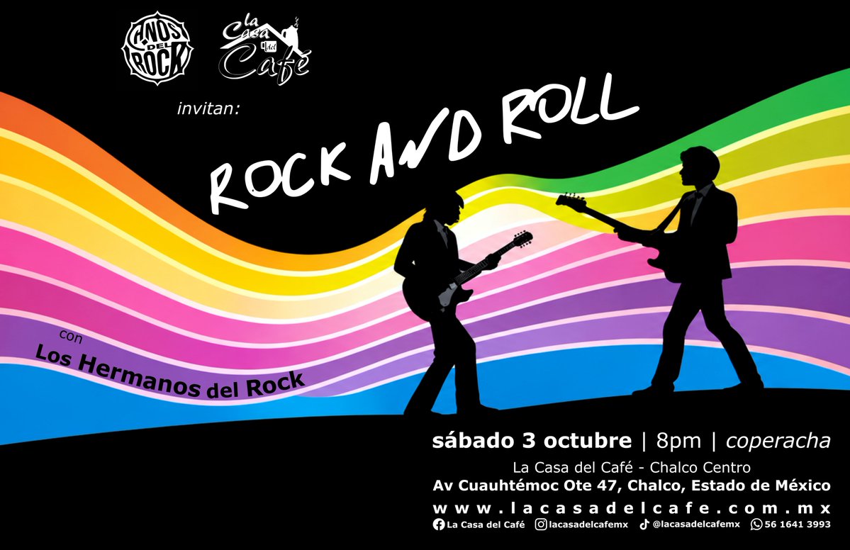 lacasadelcafemx's tweet photo. 🎙️ Rock and Roll 🎸
sábado 3 octubre | 8pm | #coperacha
@lacasadelcafemx - #Chalco Centro https://t.co/ZZa8TfePsC