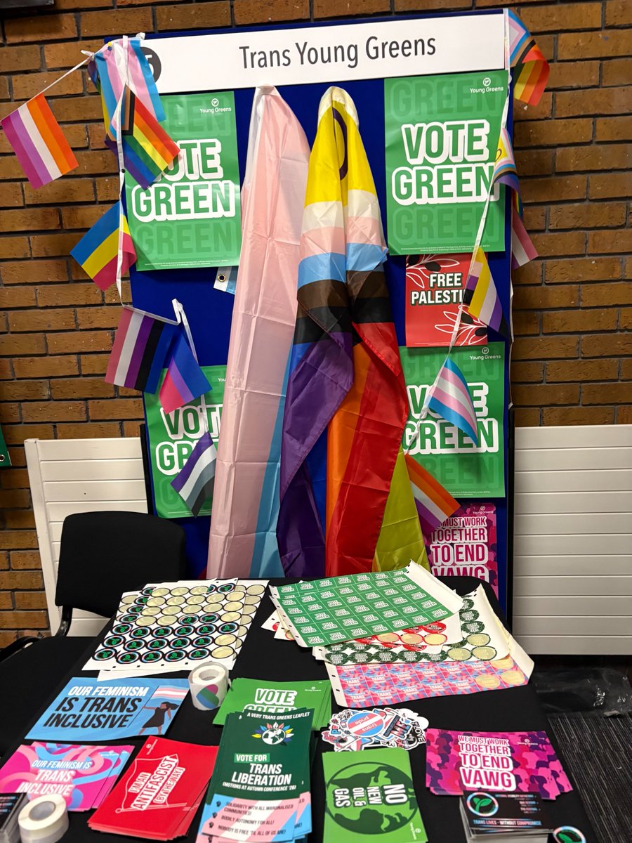 bindelj's tweet photo. Religious fundamentalist men (a couple with wives in full burqa), mixing with far left fanatics chanting 'TWAW', 'sex work is work', 'surrogacy is a human right', all bonded by misogyny and antisemitism. That's the top line from today's Green Party conference. More anon: https://t.co/5hoXr3JEnj