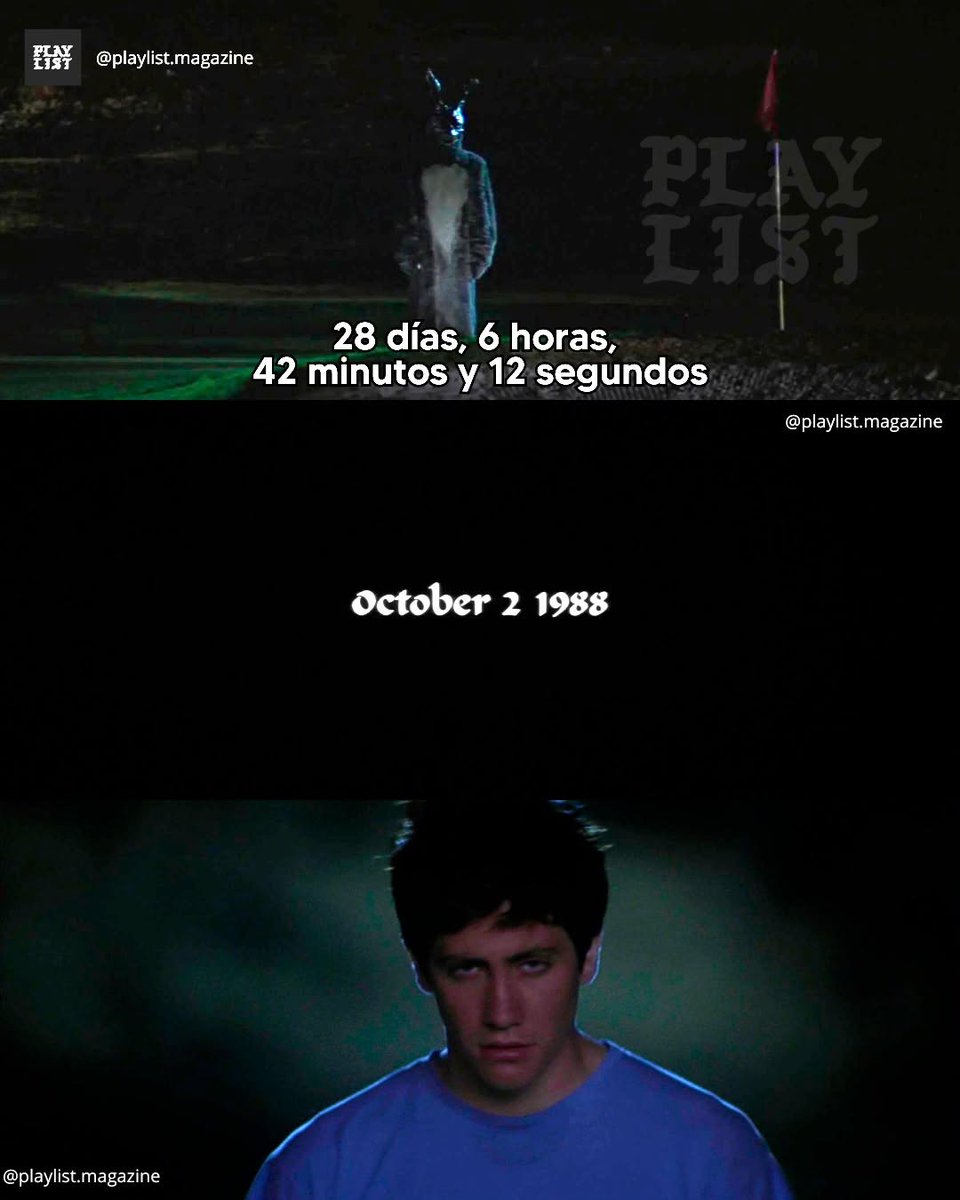 PLAYLIST_MAG's tweet photo. El 2 de octubre, Donnie Darko recibe la inesperada visita de un conejo gigante que le advierte sobre el fin del mundo, que ocurrirá en 28 días.
📷: Donnie Darko (2001) https://t.co/0K7vj2X1YC