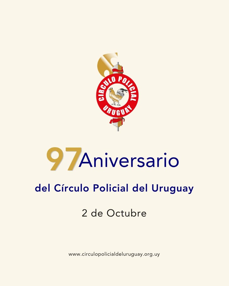 policial_del's tweet photo. Hoy celebramos 97 años de historia, compromiso y vocación de servicio.

#CírculoPolicialDelUruguay #97Aniversario #Aniversario #FamiliaPolicial #Historia #CompromisoInstitucional https://t.co/ZJ3AFh3pPZ