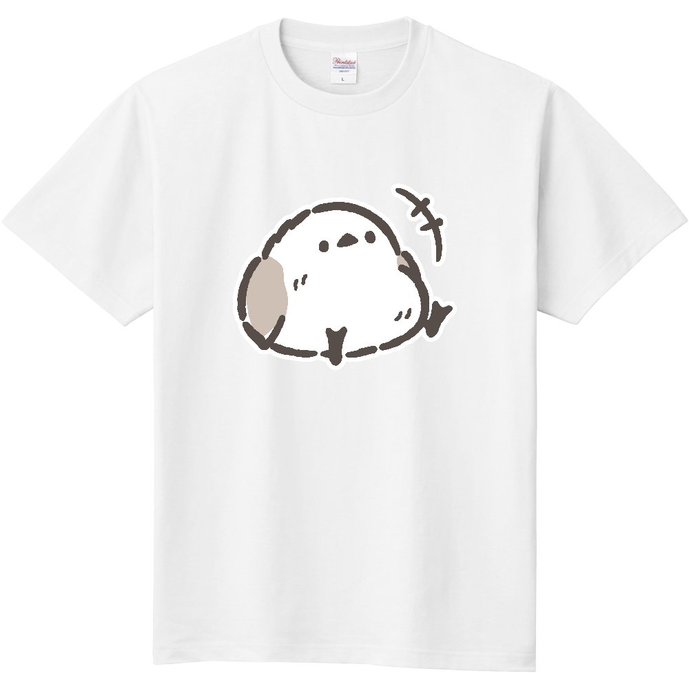 uptmarketshop's tweet photo. ゆるいシマエナガくん 座りポーズ（文字無し）|UP-Tマーケット
「ゆるシマエナガ、動く気ゼロ！癒しの塊！」
https://t.co/KS8FbdqE70
#Tシャツ #シマエナガ好き #鳥 #野鳥 #小鳥 #シマエナガ #しまえなが #アップティーマーケット #アップティー https://t.co/1AH39bDswQ