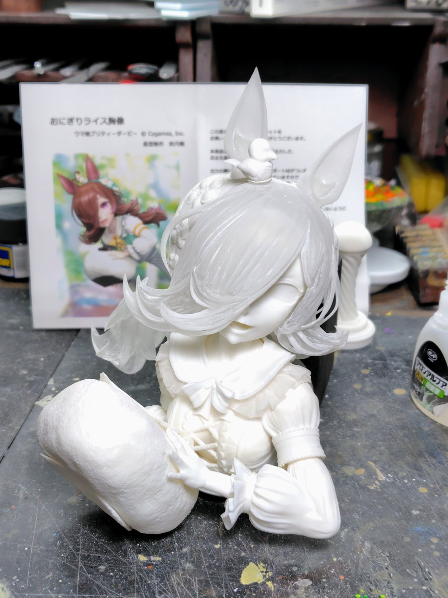 xJADdldyza8C8QE's tweet photo. @reader3p2mf ディーラー名　秋月剛
（ @akidukituyosi ）
ライスシャワー胸像

ガレージキットとして販売された物を塗装しました。
可愛いですよね！ https://t.co/rhcoGAdd01
