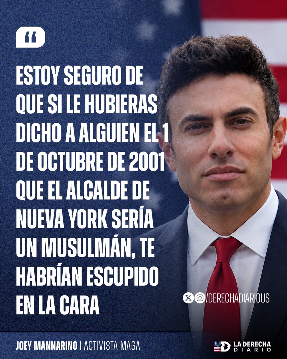 DerechaDiarioUS's tweet photo. 🚨🇺🇸🇺🇬☪️ | El influencer trumpista Joey Mannarino explotó contra el alcalde comunista de Nueva York, Zohran Mamdani, y afirmó que hace 25 años habría sido impensable que un musulmán llegara a gobernar la ciudad.

“Estoy seguro de que, si le hubieras dicho a alguien el 1 de octubre de 2001 que el alcalde de Nueva York sería un musulmán, te habrían escupido en la cara”.