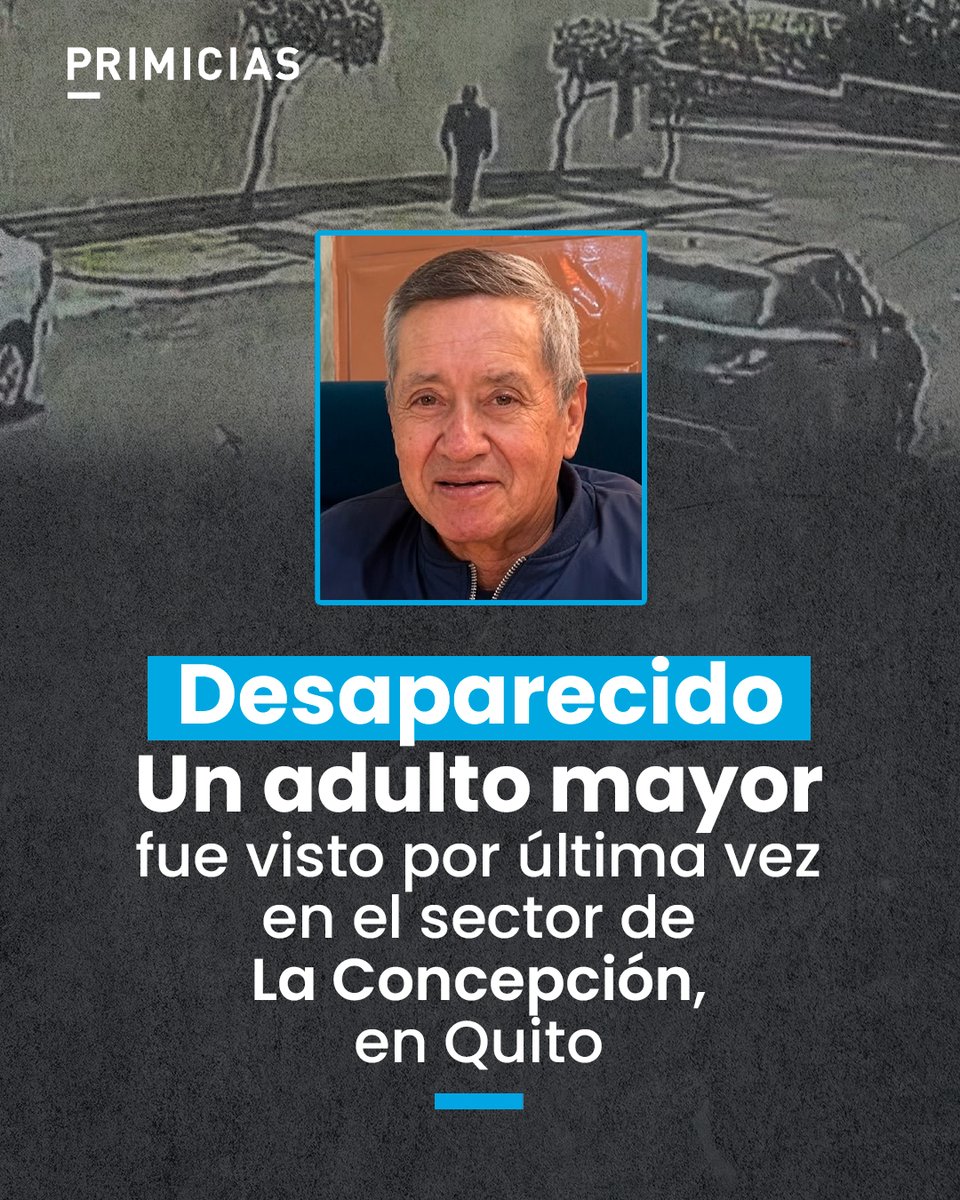Primicias's tweet photo. Carlos Rodrigo Moreno Quiroz desapareció en Quito el 1 de octubre de 2026. Las autoridades piden ayuda para encontrarlo.
https://t.co/BatbhnE9hZ https://t.co/wsm4TPF109