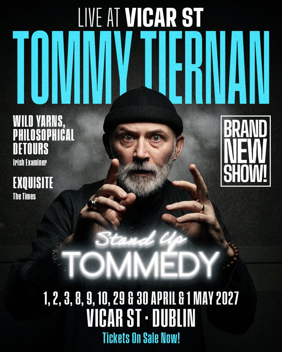 aikenpromotions's tweet photo. ★ ★ 𝗢𝗡 𝗦𝗔𝗟𝗘 𝗡𝗢𝗪 ★ ★ 

Part Preacher, part Confessor, part unreconstructed Messer, @Tommedian returns to @Vicar_Street with his brand-new show 'Stand Up TOMMEDY' for 9 nights in April &amp; May 2027! 😂

🎫 Get tickets ~ https://t.co/wisPEdNCS6 https://t.co/zgr1EQ3R0H