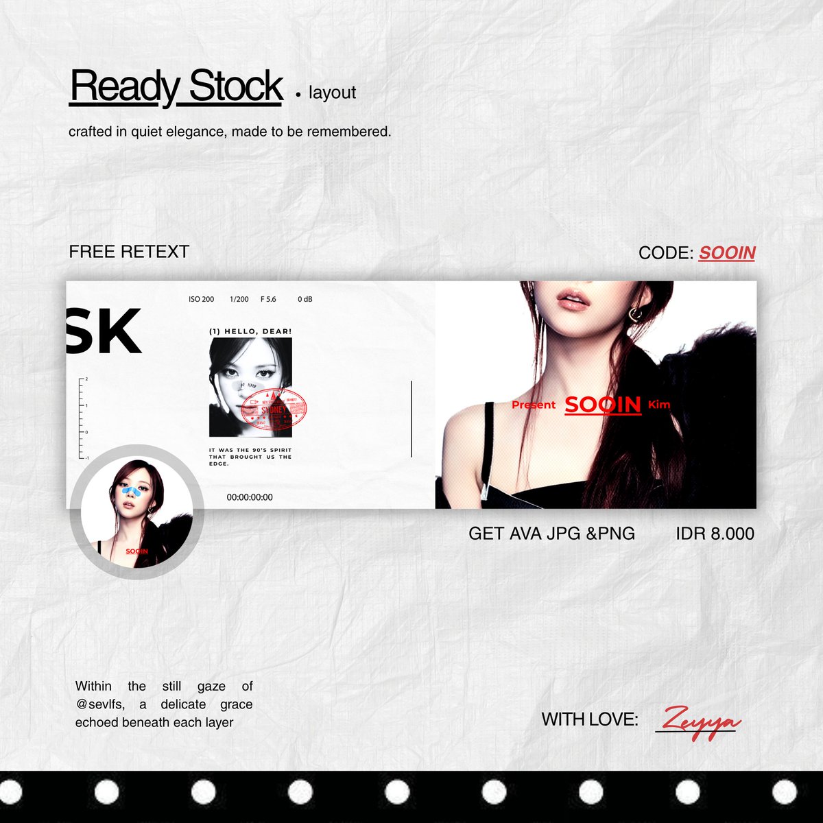 sevlfs's tweet photo. pagiyyy! boleh minta tolong repost/rt nyaa? makasii banyakk🤍     

aku membawa layout ready stock member MEOVV (ella, sooin, anna, dan gawon) yang bisa dibawa pulang melalui dm/tele aku sekarang! price 8.000/each dan payment by QRIS yaa^^      

#bealanja https://t.co/zxnvA1t097