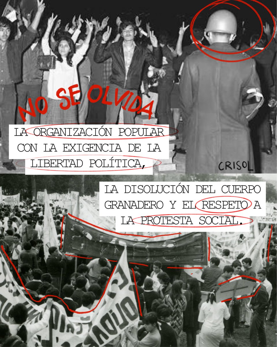 FNERRR_NACIONAL's tweet photo. ¡2 𝙙𝙚 𝙤𝙘𝙩𝙪𝙗𝙧𝙚, 𝙨𝙚 𝙧𝙚𝙘𝙪𝙚𝙧𝙙𝙖 𝙡𝙪𝙘𝙝𝙖𝙣𝙙𝙤! ✊🏽🔥📣

Hace 58 años, se registró la masacre contra estudiantes, mujeres y niños en la Plaza de las Tres Culturas, #Tlatelolco, Ciudad de México.

❤️‍🔥📣 https://t.co/gWOd8Pw4q3