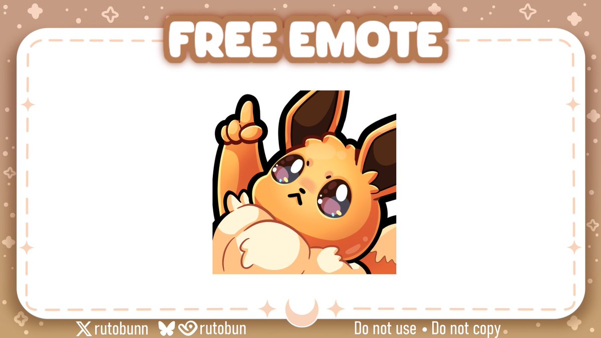 rutobunn's tweet photo. Free to use Eevee point emote💜
Thinking of doing free emotes weekly!
🔗below!

#pokemon #emote #eevee https://t.co/BlpvYlW4oZ