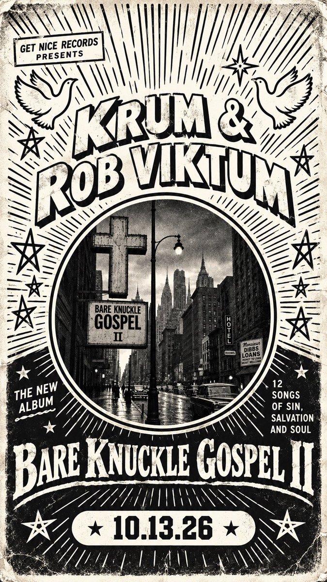 iamKRUM's tweet photo. 10 years later we’re back! Me and @RobViktum with Bare Knuckle Gospel II on 10/13. 

Pre-Order digital and CD copies just in time for Bandcamp Friday. 
https://t.co/viz6oNv9Zd

Gospel! https://t.co/HWu6OEHImf