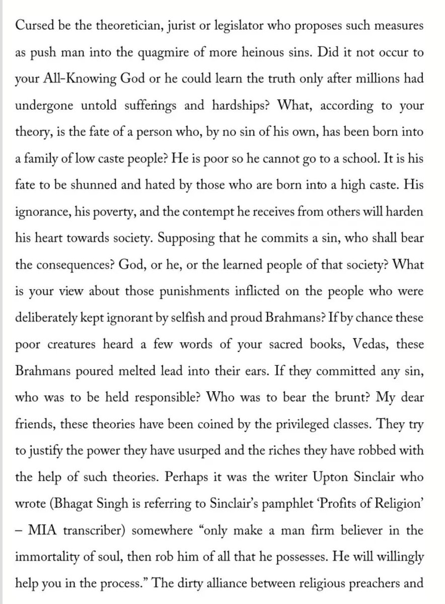 Desi1esbian's tweet photo. Bhagat Singh's writing btw, if someone wrote this today they'd call him a hinduphobic anti-national https://t.co/6pLryUnfvb