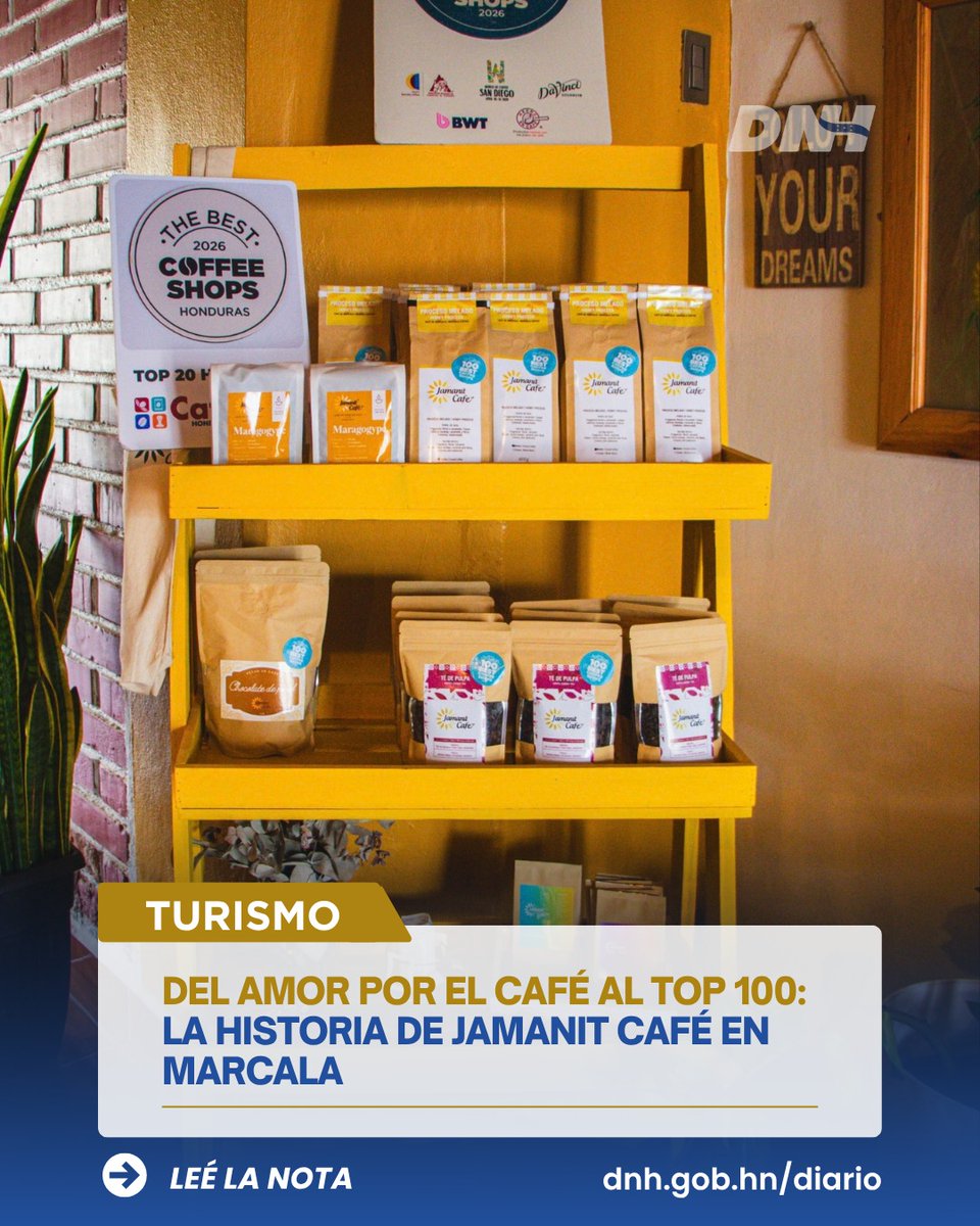 DNH2026's tweet photo. ☕🇭🇳 ORGULLO CAFETALERO DESDE MARCALAJamanit Café, desde Marcala, La Paz, se posiciona entre las 100 mejores cafeterías de América, destacando el talento y la calidad del café hondureño. 🌱✨📲 https://t.co/P1lqkWKHR6 #Honduras #CaféHondureño #Marcala https://t.co/gIOcVZSw3R