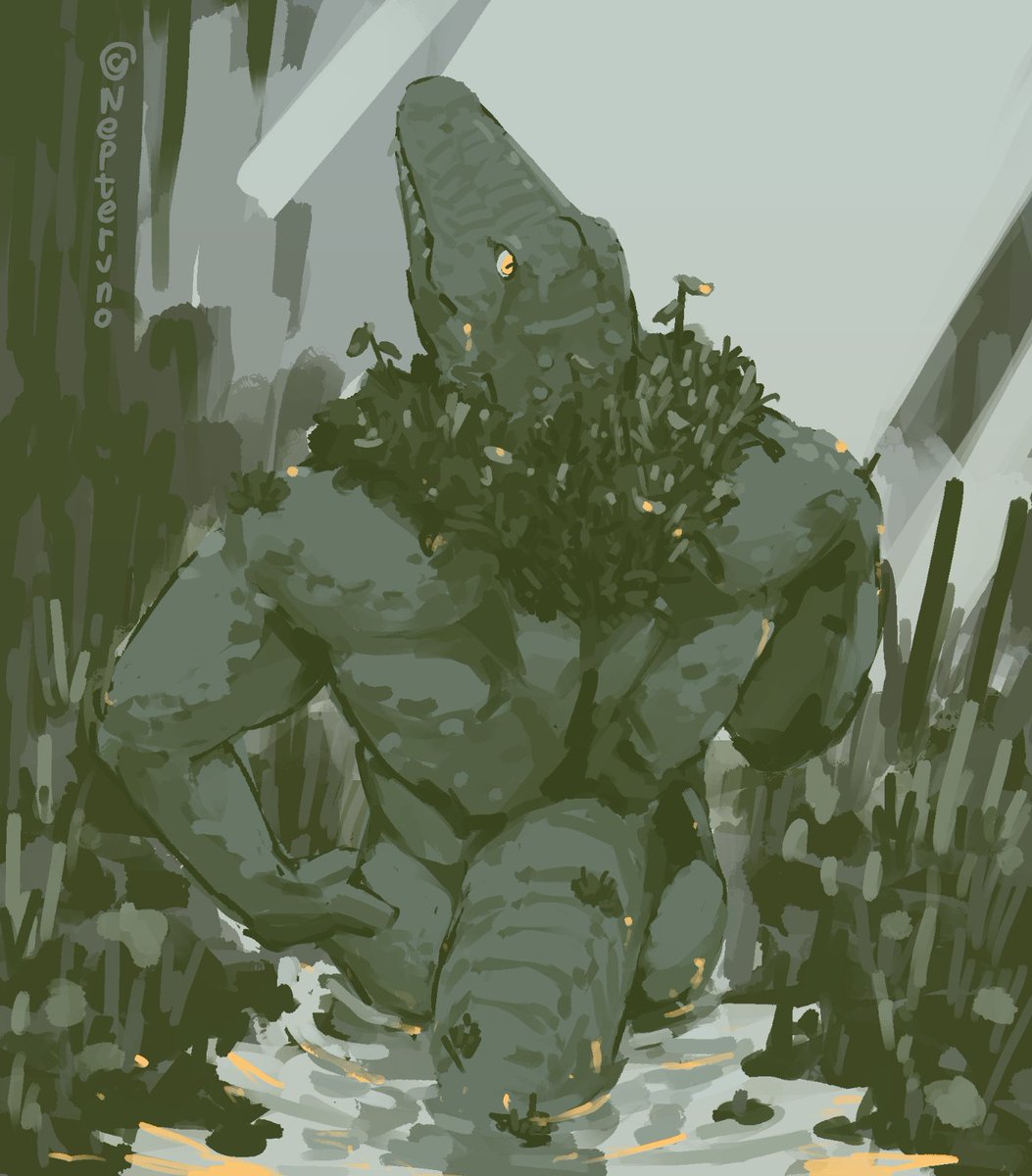 nepcoarts's tweet photo. 2. maned crocodile #Weretober2026 https://t.co/1iqZX693Ky