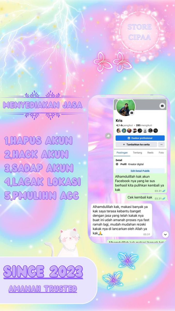 bimraen's tweet photo. READY JASA❕

💭jasa hapus akun
💭jasa pemulihan akun &amp; balikin akun lupa pasword/ke hack
💭jasa lacak lokasi
💭jasa sadap wa
💭jasa lacak hp hilang by no hp/imei/akun
💭jasa hack/pulihkan chat wa
(email,ig,wa,twiter/x, fb,linkkedin,tiktok,dll.)

FAST PROSES &amp; WA DI BIO
#zonauang https://t.co/wWu4VC2pGi