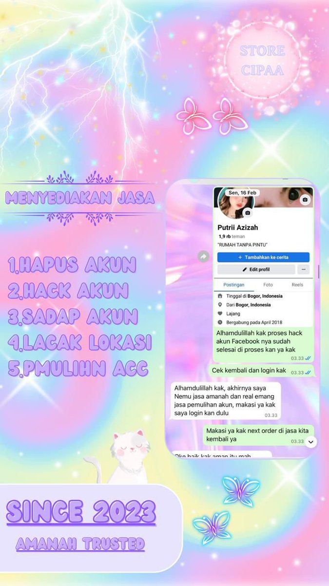 bimraen's tweet photo. READY JASA❕

💭jasa hapus akun
💭jasa pemulihan akun &amp; balikin akun lupa pasword/ke hack
💭jasa lacak lokasi
💭jasa sadap wa
💭jasa lacak hp hilang by no hp/imei/akun
💭jasa hack/pulihkan chat wa
(email,ig,wa,twiter/x, fb,linkkedin,tiktok,dll.)

FAST PROSES &amp; WA DI BIO
#zonauang https://t.co/wWu4VC2pGi