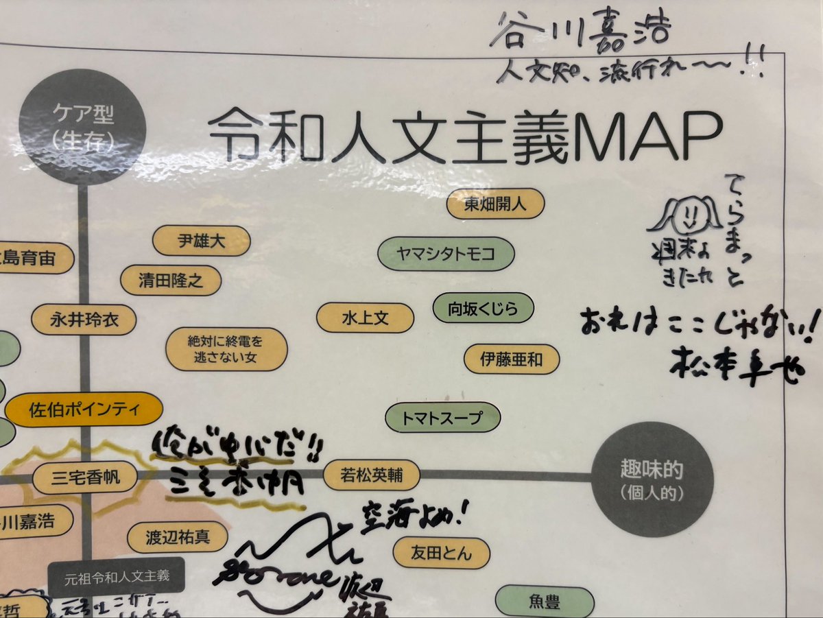 takano_ogaki's tweet photo. そして会場に駆けつけてくれた松本卓也さんから、なんと令和人文主義MAPにサインをいただきました✍️いますべての令和人文主義は大垣書店高野店へ── https://t.co/txyO0m0KOa