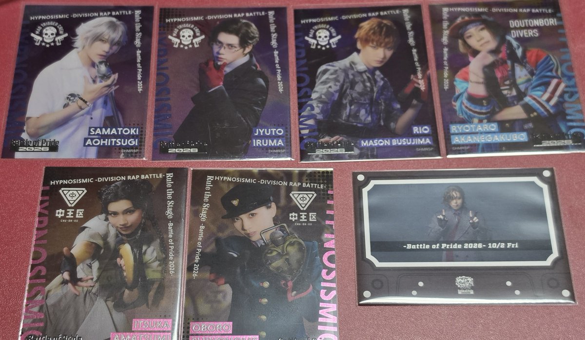 M_shion's tweet photo. 【交換】ヒプステ BOP クリアカード クリカ 物販特典

譲) ★左馬刻 ★銃兎 ★理鶯 遼太郎 一香(ツクヨミ) 朧
特：灯依里

求) 各1
A：一郎(緩募)
B：☆時空院 ☆有馬 ＞矢ケ崎 ＞(緩募)蘭丸 徳馬
C：乙統女 ＞ 無花果
特：ハチオウジ 他相談

★⇔☆
AB⇔AB 
蘭丸徳馬は合わせて求め
郵送のみ https://t.co/vpI4U38xjA