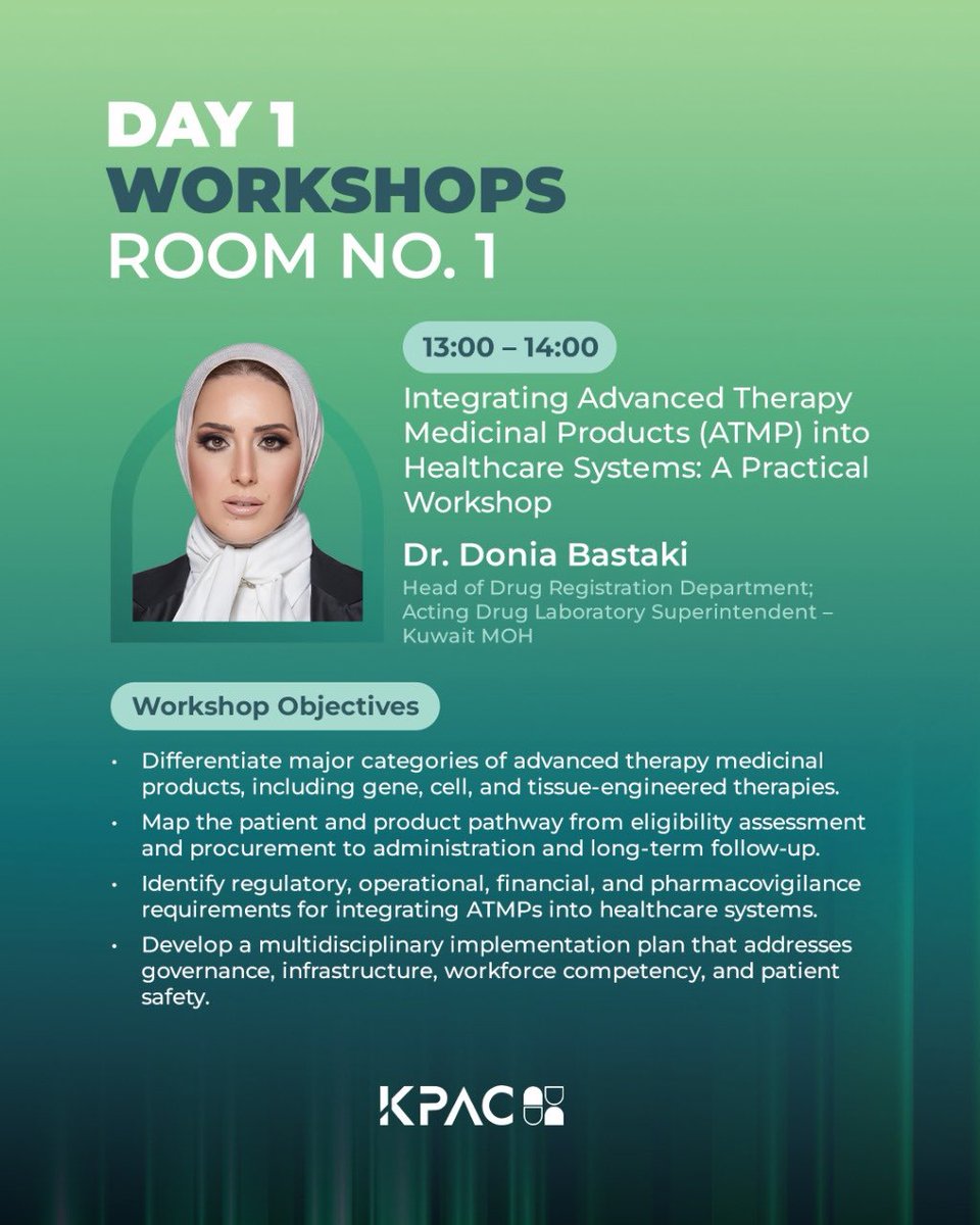 KPAC_Kwt's tweet photo. KPAC 2026 | DAY 1 WORKSHOPS
Registration is now open. Secure your spot today through the link below! β¬οΈ
https://t.co/XvaVVsHV0W
#KPAC2026 #PharmacyInMotion #Pharmacy #Healthcare #PharmacyWorkshops https://t.co/BeZXVSsGGu