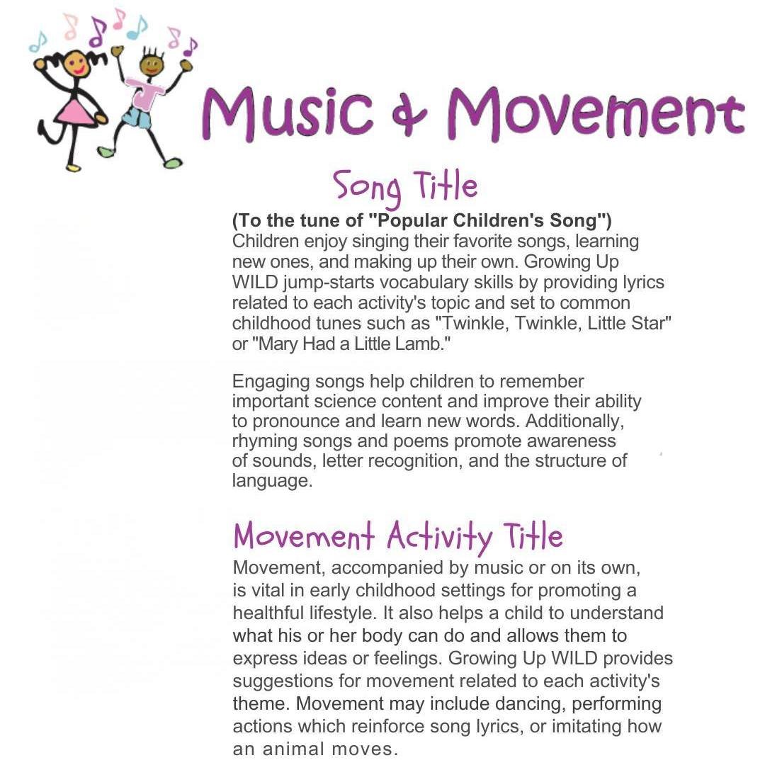 ProjectWILD's tweet photo. Wondering what to do for #KidsMusicDay? Check out the "Music and Movement" section that is included in every #GrowingUpWILD guide activity! https://t.co/VeId8oK3X3