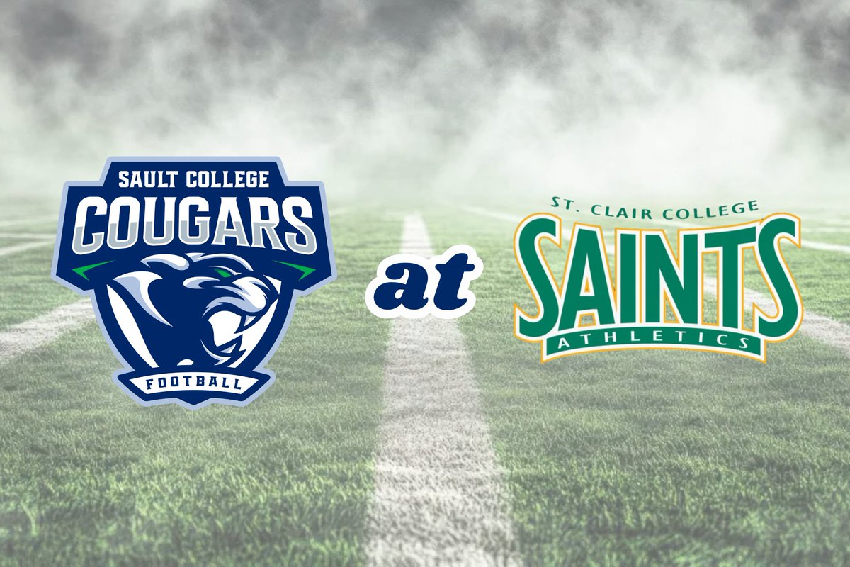 CougarsSault's tweet photo. 🏈 FIRST PLACE ON THE LINE!

The Cougars head to Windsor Saturday to face St. Clair with the OFC’s top seed and home-field advantage throughout the playoffs at stake.

Sault College enters the game unbeaten in seven straight.

Read more: https://t.co/xFCLB2F54B

#GoCougars #CJFL https://t.co/CHEcLn7MOB