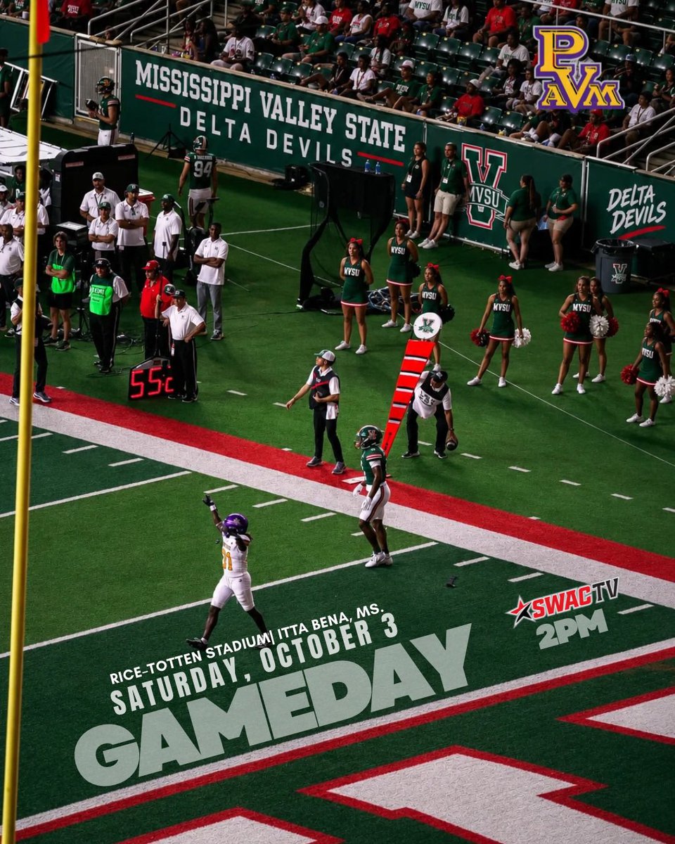 pvamufb_'s tweet photo. Time to handle business in Itta Bena.
2 PM | SWAC TV

#FTF | #DOG | #PVAMUFootball https://t.co/pEtZnLt6Co