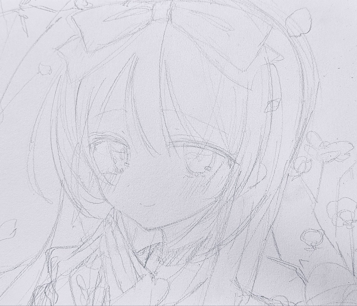 XART_Alice's tweet photo. アナログ色紙下書き https://t.co/hJnokY3jSw