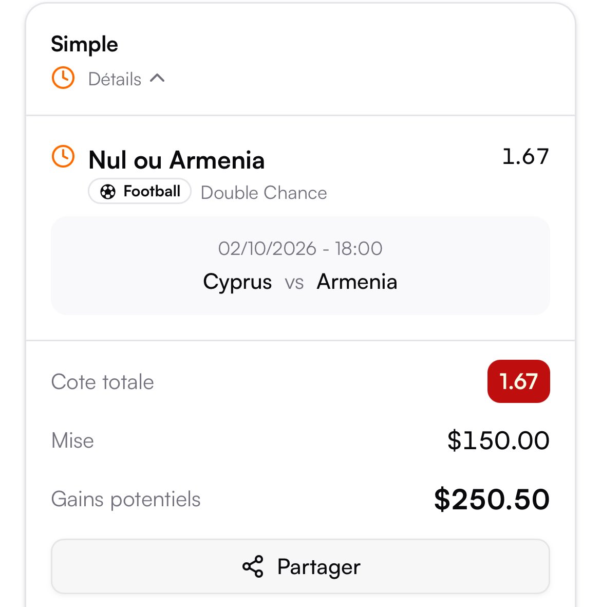 _NoRiskBet_'s tweet photo. Bet N*4

📌Arménie RSN @ 2.50 {2%} 100€
📌Arménie/N  @ 1.67 {3%} 150€

💰BK 4687€

❤️si tu suis !

#TeamParieur https://t.co/iirqVhu1PH