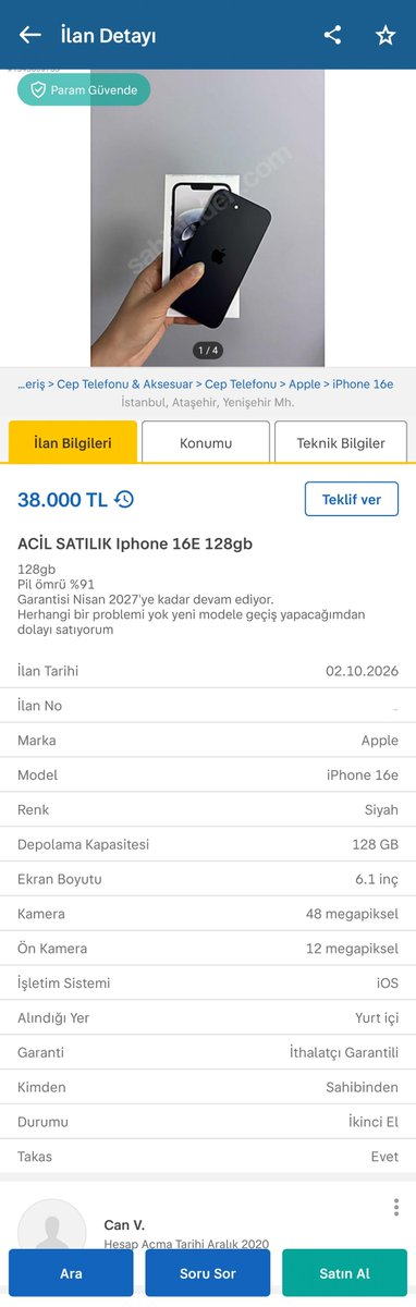 ilanavcisii's tweet photo. Applr iphone 16e vs 17e
Özellikleri neredeyse aynı. Hiçbir fark yok desek yeridir. Ama arada 10 12 bin TL civarı fark var. Siz olsanız hangisini tercih edersiniz? https://t.co/TJNIR6jzCJ