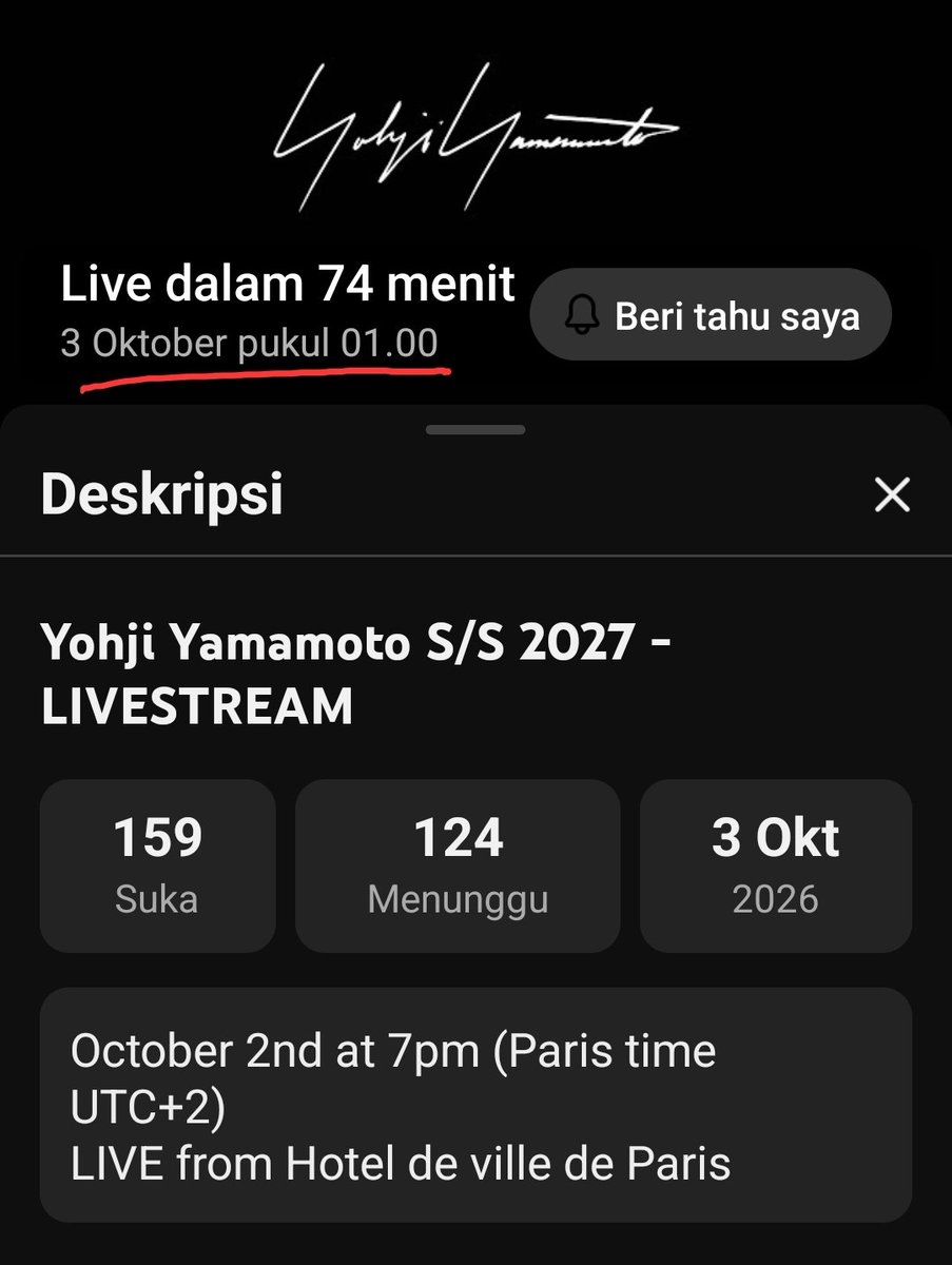 everybody_11's tweet photo. Nanti sekita jam 1 dini hari Appa live Yohji Yamamoto ya, Duh gue kuat gak y begadang nungguin Appa live, sekarang aja gue udah ngantuk berat 😭

#IZIIN kalo gue ketinggalan soalnya sabtu gue masih kerja 😭 https://t.co/574NQDkfFp