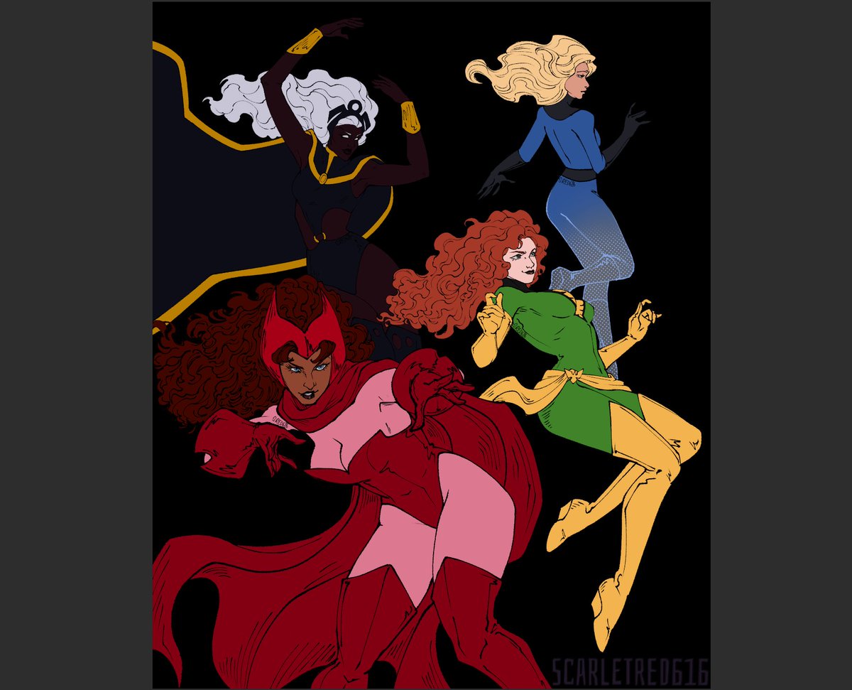 isaiahbeenlost's tweet photo. Procrastinating by messing around with @ScarletRed616’s coloring page! Just have the flats done so far 🤭 #WIP https://t.co/UkCK10I21O