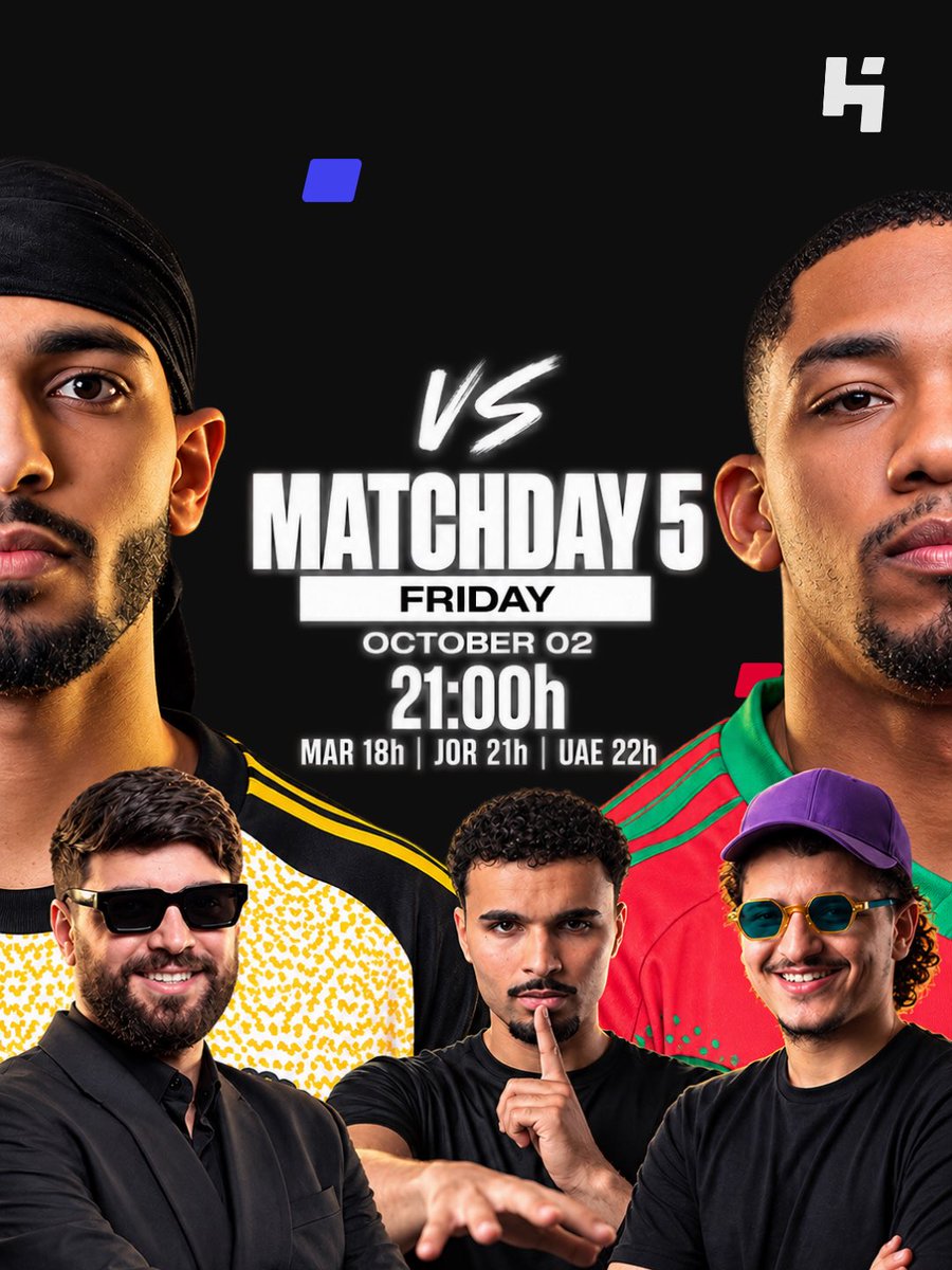 HypeCastSA's tweet photo. 🚨 | ULC × BAKHIRA
ثالث مواجهات الجولة الخامسة من Kings League MENA اليوم الساعة 9:00 مساءً 🔥
#HypeCast #KingsLeagueMENA #ULC #BAKHIRAFc https://t.co/N7lqKF6SA0