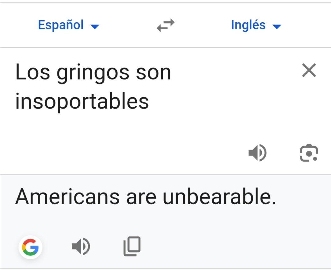 yerw0_'s tweet photo. Hasta el traductor de Google les demuestra q gringo no significa lo q ellos creen https://t.co/80o1CjS5aA