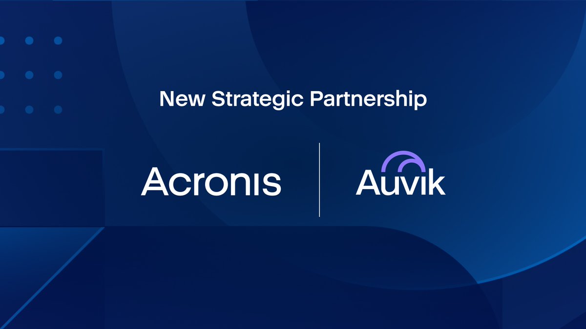 Acronis's tweet photo. We’re proud to partner with @AuvikOfficial, bringing Auvik network management to the Acronis RMM platform to help IT teams reduce tool sprawl and simplify their technology stacks.

Learn more about this strategic partnership: https://t.co/T05UZK4SWr https://t.co/teDdS7Fzr3
