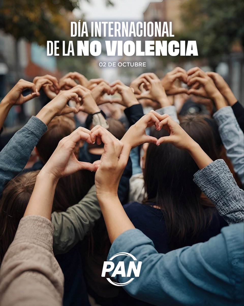 AccionNacional's tweet photo. Luchamos contra la violencia para construir un mejor país. 🇲🇽

En el Día Internacional de la No Violencia, recordamos la importancia del diálogo, el respeto y la convivencia para resolver nuestras diferencias y defender a México.

Desde Acción Nacional, sigamos fortaleciendo un país donde la dignidad de cada persona sea respetada y podamos vivir con libertad y paz.

#PatriaFamiliaYLibertad