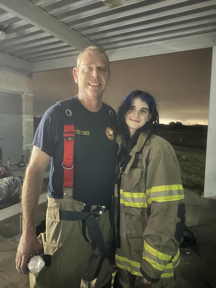 WacoTXFire's tweet photo. Another great finish to our 6th Citizen’s Fire Academy last night with the fire behavior lab/flashover container.  The @WacoTXFire Fire Chief even got to go through it with his daughter.   #WacoFire #ForWacoans https://t.co/NkfrofYF6L