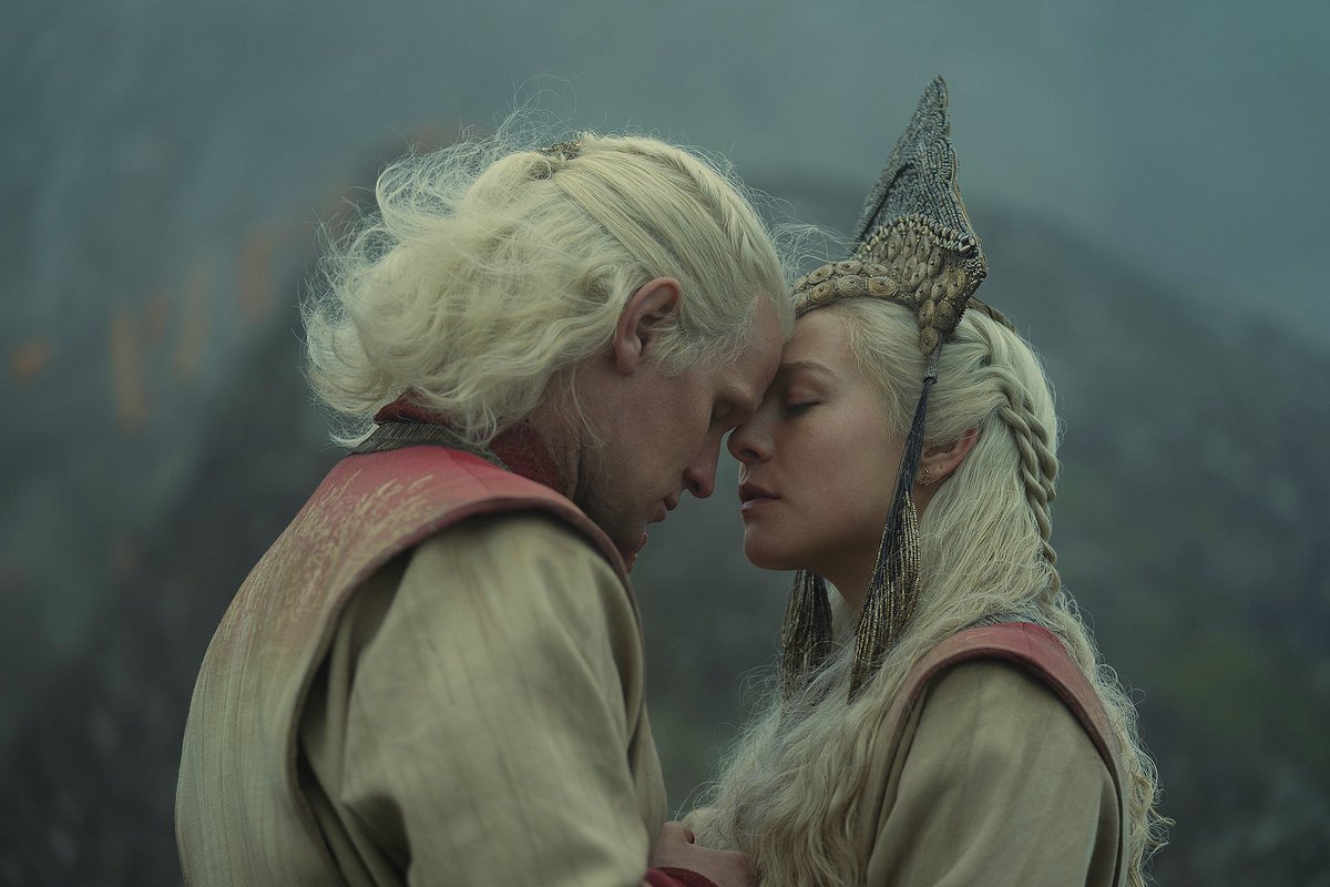 westerosies's tweet photo. Princess Rhaenyra Targaryen and Prince Daemon Targaryen were wed in Valyrian tradition 4 years ago today on ‘HOUSE OF THE DRAGON’. https://t.co/xCis8maDuX