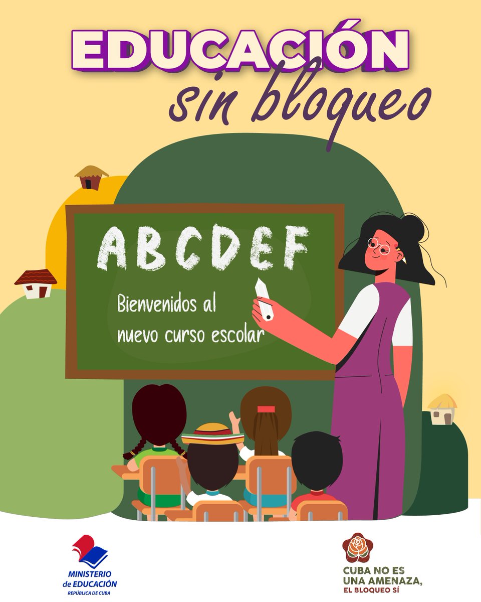 CubaMined's tweet photo. 📚🇨🇺 La escuela cubana resiste
El bloqueo de EE.UU. y el cerco petrolero golpean nuestras escuelas: apagones, combustible y materiales.
Maestros, familias y estudiantes sostienen el curso con heroísmo cotidiano. Educar es defender la Patria. ✏️❤️
#CubaNoEsUnaAmenaza https://t.co/9GDhEK1lIw