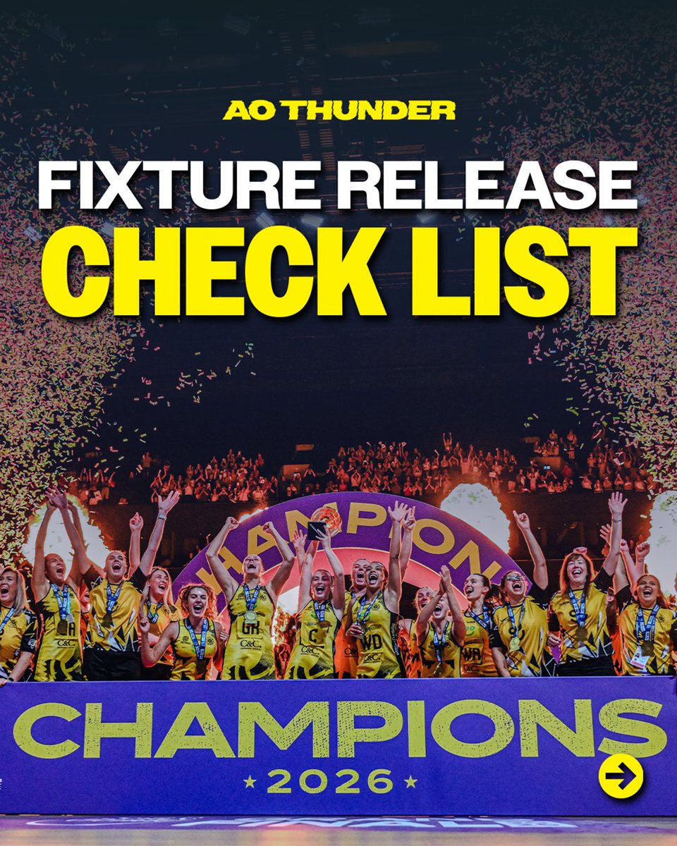 thundernetball's tweet photo. Are you prepared for the 2027 fixtures?? 🤩⚡️ https://t.co/Wj3jgPKbVz